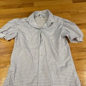 Vintage Kids' White and Blue Checkered Blouse